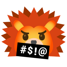 face with symbols on mouth and hedgehog