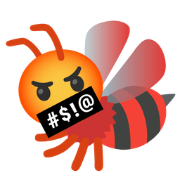 face with symbols on mouth and honeybee