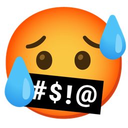 face with symbols on mouth and hot face