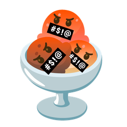 face with symbols on mouth and ice cream