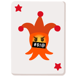 face with symbols on mouth and joker