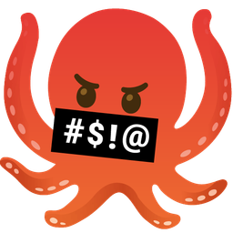 face with symbols on mouth and octopus