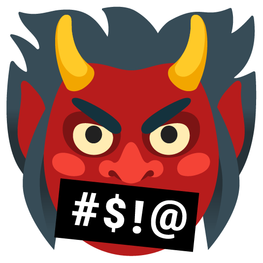 Face with symbols on mouth and Ogre