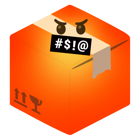 Face with symbols on mouth and Package