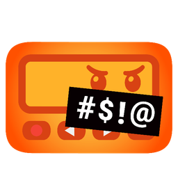 face with symbols on mouth and pager