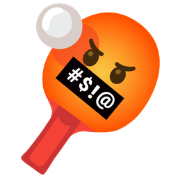 face with symbols on mouth and ping pong