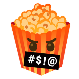 face with symbols on mouth and popcorn