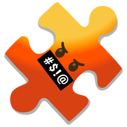 face with symbols on mouth and puzzle piece