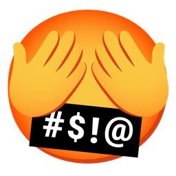 face with symbols on mouth and see-no-evil monkey