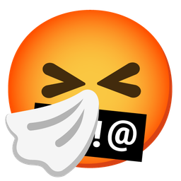 face with symbols on mouth and sneezing face