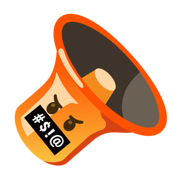 face with symbols on mouth and speaker low volume