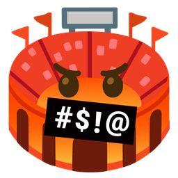 face with symbols on mouth and stadium