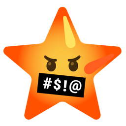 face with symbols on mouth and star