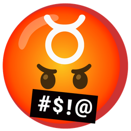 face with symbols on mouth and Taurus