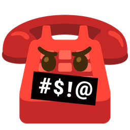 face with symbols on mouth and telephone