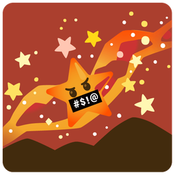 face with symbols on mouth and telescope