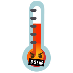face with symbols on mouth and thermometer