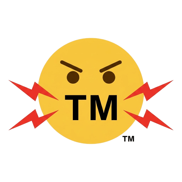 Face with symbols on mouth and Trade mark