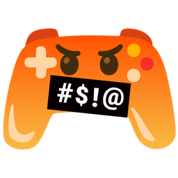 face with symbols on mouth and video game