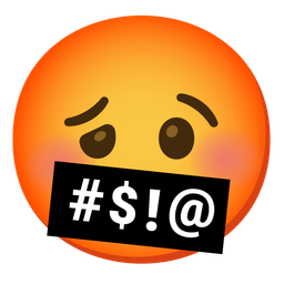 face with symbols on mouth and woozy face