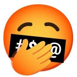 face with symbols on mouth and yawning face