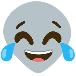 face with tears of joy and alien