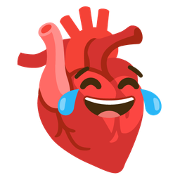face with tears of joy and anatomical heart