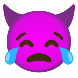 face with tears of joy and angry face with horns