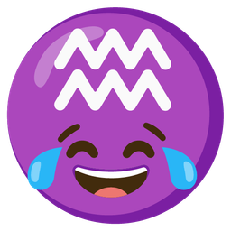face with tears of joy and Aquarius