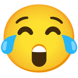 face with tears of joy and astonished face