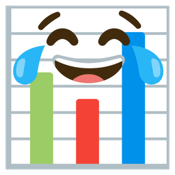 face with tears of joy and bar chart