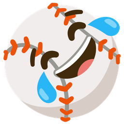 face with tears of joy and baseball