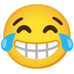 Face with tears of joy and Beaming face with smiling eyes