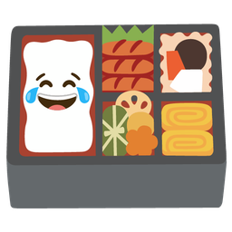 face with tears of joy and bento box