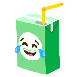 face with tears of joy and beverage box