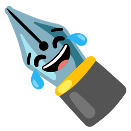 face with tears of joy and black nib