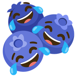 face with tears of joy and blueberries