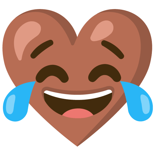 Face with tears of joy and Brown heart