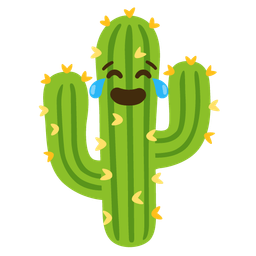 face with tears of joy and cactus