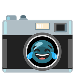 face with tears of joy and camera