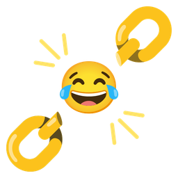 face with tears of joy and chains