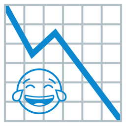 face with tears of joy and chart decreasing