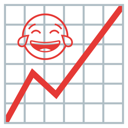 face with tears of joy and chart increasing