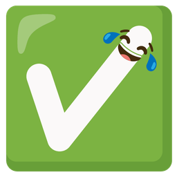 face with tears of joy and check mark button
