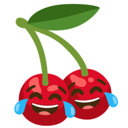 face with tears of joy and cherries