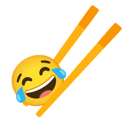 face with tears of joy and chopsticks