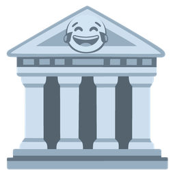 face with tears of joy and classical building