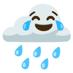 face with tears of joy and cloud with rain