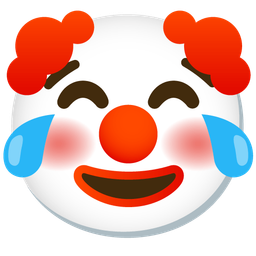 face with tears of joy and clown face