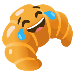 face with tears of joy and croissant